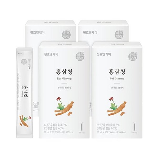 [천호앤케어]홍삼청(10ml x 30포) x 4Box