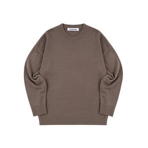 ROUND KNIT SWEATER_BROWN