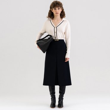 킨더살몬 FW21 A-line Skirt Dark-navy