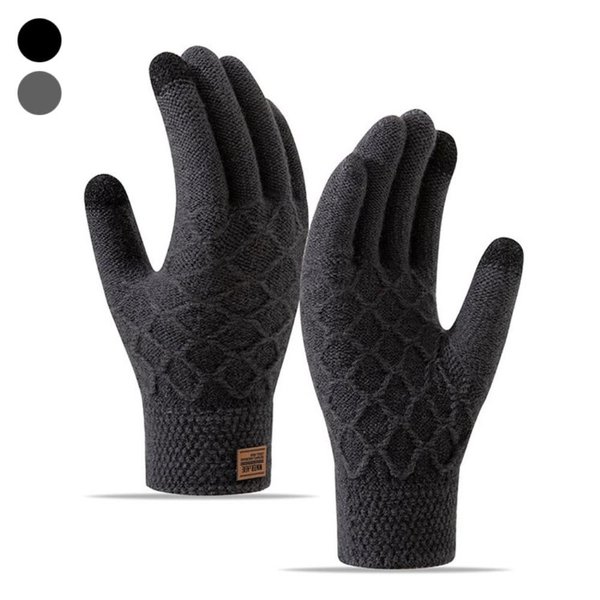 [옷자락] 남자 여자 마름모 패턴 스마트터치 겨울 장갑