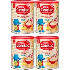  네슬레 세레락 쎄레락 베이비 믹스드 후르츠 위트 이유식 분유 7개월+ 400g 4통