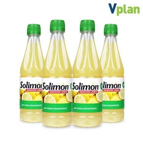 브이플랜 솔리몬 스퀴즈드 레몬즙 착즙 원액 500ml X 4병 (총 2L) 레몬 수 주스