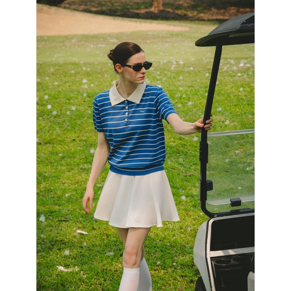 Summer Stripe Polo Knit (blue)