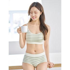 감탄 스트라이프 스트랩 브라 1+1
