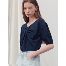 V NECK DRAPED BLOUSE TOP