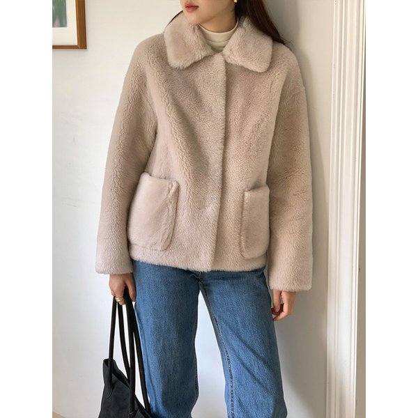 리얼 양털 데일리 자켓 [베이지]