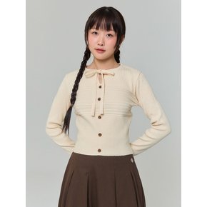 RIBBON BUTTON SILM KNIT - BUTTER