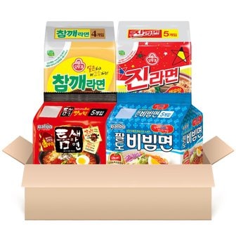 팔도 [G] 팔도 오뚜기 베스트팩 총 19봉 (팔도비빔5+틈새빨계5+진매5+참깨4) / 봉지라면