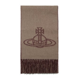 비비안웨스트우드 [부산점] 25FW 카멜 ORB 리버시블 울 머플러 81030006 W00ZH C406