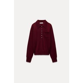 베이직 울 폴로 셔츠 9598/182 BURGUNDY