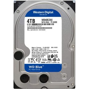 웨스턴 디지털 WD 블루 HDD 4TB CMR 3.5 SATA 5400rpm 256MB PC WD40EZAX-AJP 웨스턴 디지털