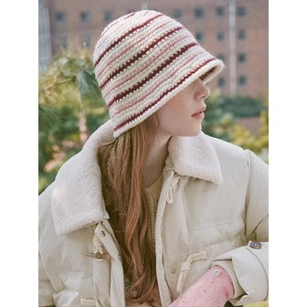 올인컴플리트 [리퍼브] Wool Stripe Crochet Hat (3 Colors)
