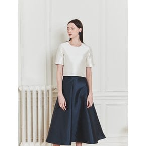 pin tuck skirt (white, navy, silver)