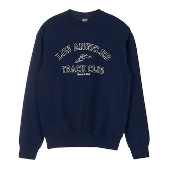 스포티앤리치 [라벨루쏘] [스포티앤리치] 공용 트랙 클럽 크루넥 맨투맨 TRACK CLUB CREWNECK NAVY WHITE