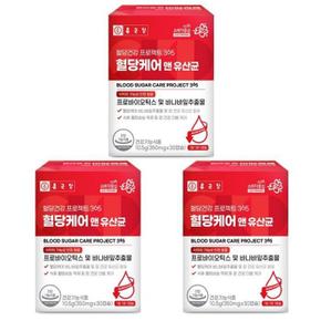 건강 종근당 혈당건강 프로젝트365 혈당케어 앤 유산균 350mg x 30캡슐 x 3박스 혈당유산균 당케어