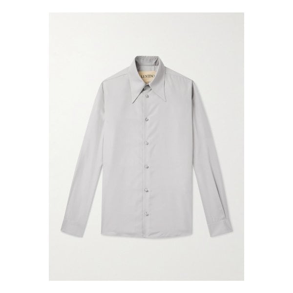 슬림핏 실크 셔츠 그레이 46376663162907802