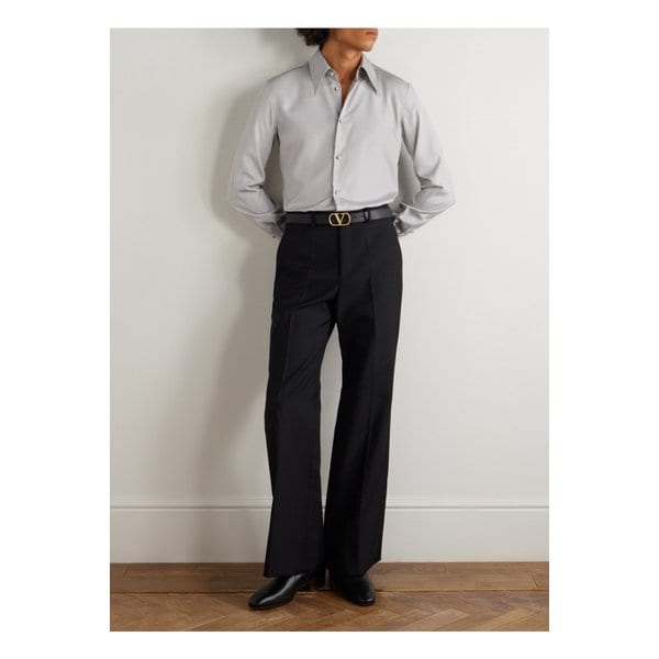 슬림핏 실크 셔츠 그레이 46376663162907802