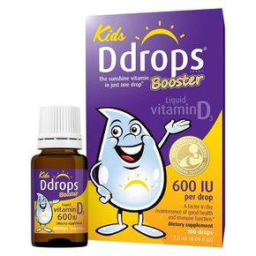 Ddrops Booster Kids 비타민 D 유기농 액체 방울 600 IU - 0.09 fl oz, Ddrops 건강식품