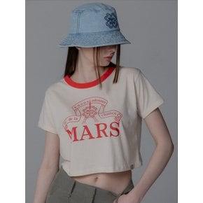 CLOVER HAT CROP TSHIRT_BUTTER VERMILION