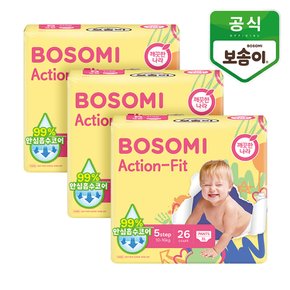액션핏 팬티형 기저귀 특대형 26개입 3개