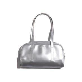 LEATHER SPORTS SHOULDER BAG (SILVER)