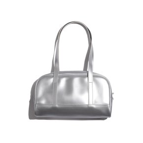 LEATHER SPORTS SHOULDER BAG (SILVER)