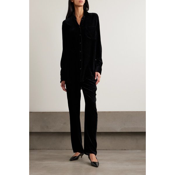 가비나 리브 벨벳 셔츠 46376663162956001