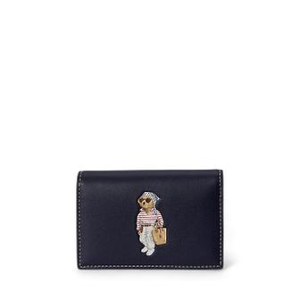 폴로 랄프 로렌 여성 폴로 베어 레더 플랩 카드 케이스(WAPOSLG02320100410)