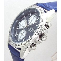 SEIKO SND365P1-BL 크로노 그래프 시계 가죽 벨트 세트 국내 세이코 정규 유통품 네이비 블루