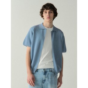 Zip-Up Half Knit_Blue