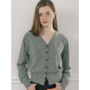 Cashmere Wool V-Neck Cardigan - Melange Grey