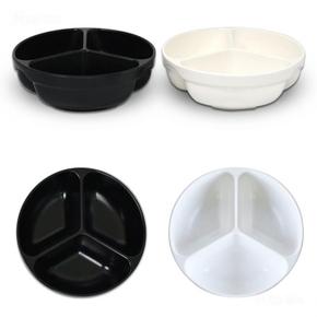멜라민 편리한 중식 분식 3칸 나눔 그릇 면기 면그릇 짬짜면 짬뽕 짜장면 라면 볶음밥 그릇 지름 23.5cm