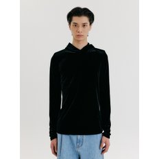 ZOZI Hoodie Jersey Top - Black