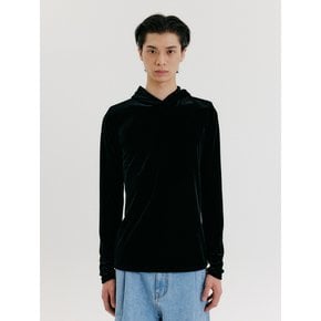 ZOZI Hoodie Jersey Top - Black