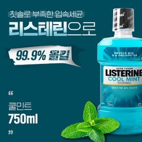 리스테린 쿨민트 750ml 구강청결제 플라그제거 구취제거