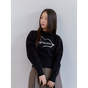 ANC HEART ROSE KNIT_BLACK