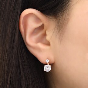 [라울스톤] 빅드롭 데일리 심플 큐빅 드롭 14K 골드필드 핀 귀걸이 JT257