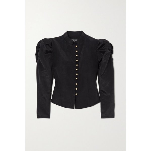 바체바 송 인조 진주 장식 파유 블라우스 블랙 1647597289608320