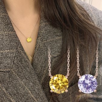 루브르파리 14K 오로라 크리스탈 목걸이 NA0652