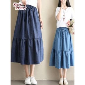 썸머투어데님밴딩스커트_P361213279
