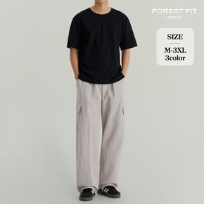 남자 나일론 바스락 카고 와이드 밴딩 바지 (MP2616)