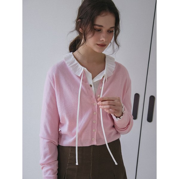 [리퍼브]CASHMERE BLENDED KNIT CARDIGAN_PINK