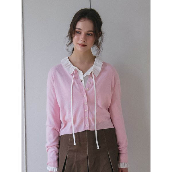 [리퍼브]CASHMERE BLENDED KNIT CARDIGAN_PINK