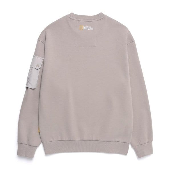 [여주점] N251USW100 NRN 소매포켓 세미오버핏 맨투맨 OAK BEIGE