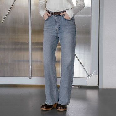 노운베러 Semi-wide fit cat washing denim pants_Blue