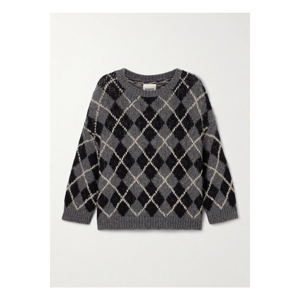 케이트 콜트 아가일 캐시미어 자카드 스웨터 그레이 46376663162912920