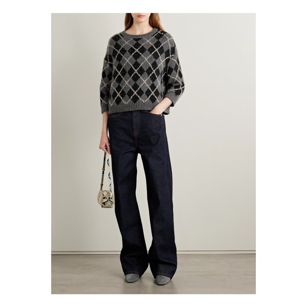 케이트 콜트 아가일 캐시미어 자카드 스웨터 그레이 46376663162912920