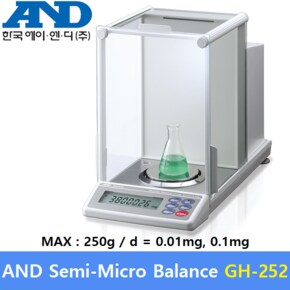 AND 정밀 전자저울 GH-252 (MAX : 250g - 0.01mg) 교정분동 내장형 - 연구 실험실 - 케미칼 - 제약사등