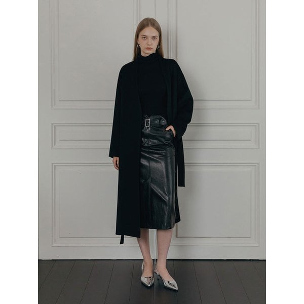 COLLARLESS CASHMERE COAT