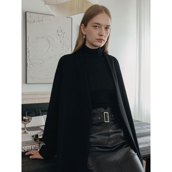 COLLARLESS CASHMERE COAT